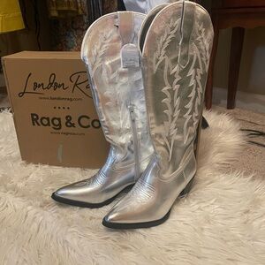 Rag & Co Silver Western Boots